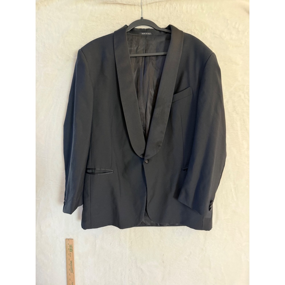 Vito Rufolo Mens 46R Tuxedo Jacket Black Marlane Wool Shawl Lapel Made in Italy